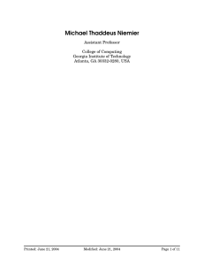 Michael Thaddeus Niemier Assistant Professor College of Computing Georgia Institute of Technology