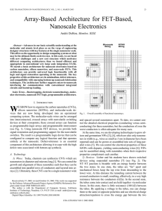 Array-Based Architecture for FET-Based, Nanoscale Electronics , Member, IEEE