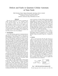 Defects and Faults in Quantum Cellular Automata at Nano Scale