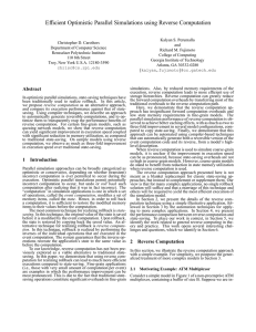 Efficient Optimistic Parallel Simulations using Reverse Computation