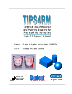 Course:  Grade 10 Applied Mathematics (MFM2P)