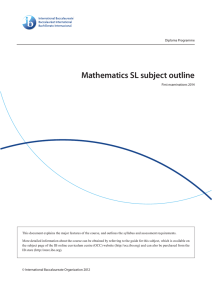 Mathematics SL subject outline