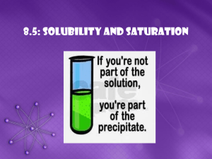 8.5: Solubility and Saturation