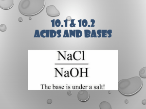 10.1 &amp; 10.2 ACIDS AND BASES