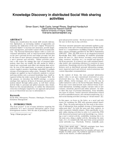 Knowledge Discovery in distributed Social Web sharing activities