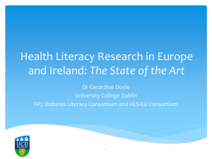 Health Literacy Research in Europe The State of the Art