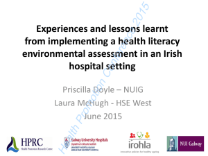 Experiences and lessons learnt from implementing a health literacy