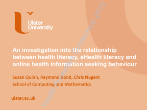 An investigation into the relationship between health literacy, eHealth literacy and