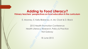 Adding to Food Literacy?