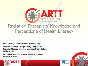 Radiation Therapists’ Knowledge and  Perceptions of Health Literacy