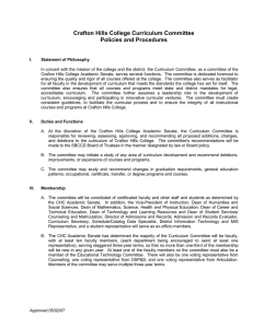 Crafton Hills College Curriculum Committee Policies and Procedures