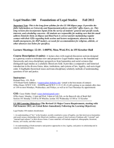 Legal Studies 100      Foundations of...
