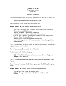 Syllabus for LS 140 Property and Liberty Spring 2012