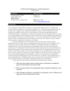 LS 163: Juvenile Delinquency and Juvenile Justice  Office Hours: GSI