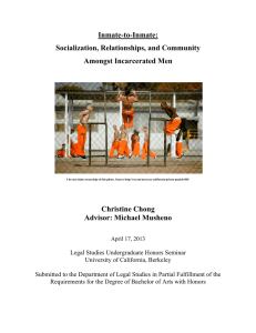 Inmate-to-Inmate: Socialization, Relationships, and Community Amongst Incarcerated Men