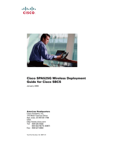 Cisco SPA525G Wireless Deployment Guide for Cisco SBCS