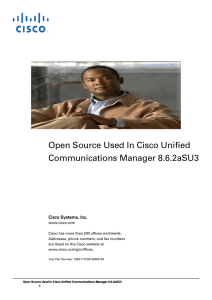 Open Source Used In Cisco Unified Communications Manager 8.6.2aSU3  Cisco Systems, Inc.