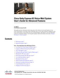 Cisco Unity Express 8.5 Voice-Mail System User’s Guide for Advanced Features