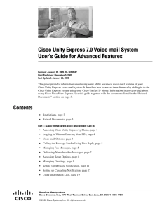 Cisco Unity Express 7.0 Voice-mail System User’s Guide for Advanced Features