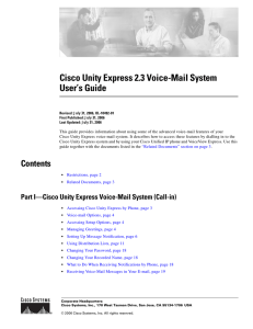 Cisco Unity Express 2.3 Voice-Mail System User’s Guide