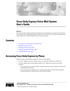 Cisco Unity Express Voice-Mail System User’s Guide