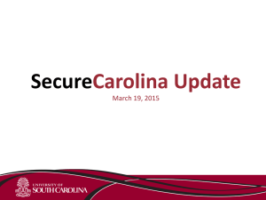 Secure Carolina Update March  19,  2015