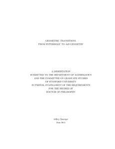 GEOMETRIC TRANSITIONS: FROM HYPERBOLIC TO AdS GEOMETRY A DISSERTATION