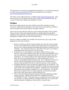 This document was written and copyrighted by Paul Dawkins. ... its online version is governed by the Terms and Conditions...