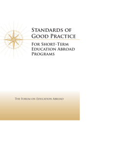 Standards of Good Practice For Short-Term Education Abroad