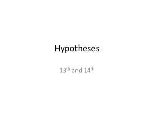 Hypotheses 13 and 14 th