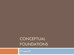 CONCEPTUAL FOUNDATIONS 7 and 8