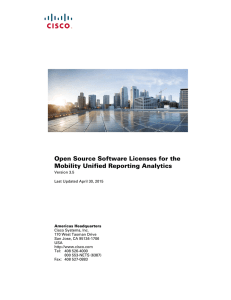 Open Source Software Licenses for the Mobility Unified Reporting Analytics