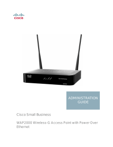 Cisco Small Business WAP2000 Wireless-G Access Point with Power Over Ethernet ADMINISTRATION