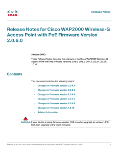 Release Notes for Cisco WAP2000 Wireless-G 2.0.6.0 Release Notes