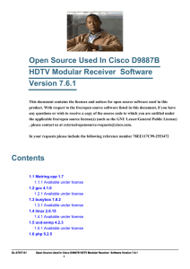 Open Source Used In Cisco D9887B HDTV Modular Receiver  Software