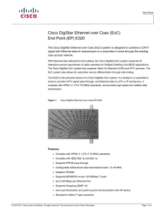 Cisco DigiStar Ethernet over Coax (EoC) End Point (EP) E320