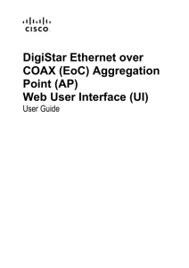 DigiStar Ethernet over COAX (EoC) Aggregation Point (AP) Web User Interface (UI)