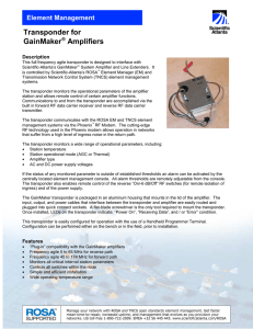 Transponder for GainMaker Amplifiers Element Management