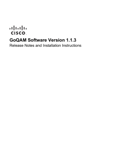 GoQAM Software Version 1.1.3 Release Notes and Installation Instructions 78-4024239-01 Rev B