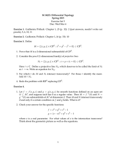 M 382D: Differential Topology Spring 2015 Exercise 1. Exercise Set 5