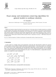Exact energy and momentum conserving algorithms for O. Gonzalez *
