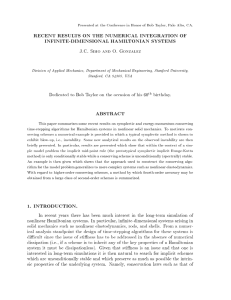 RECENT RESULTS ON THE NUMERICAL INTEGRATION OF INFINITE-DIMENSIONAL HAMILTONIAN SYSTEMS
