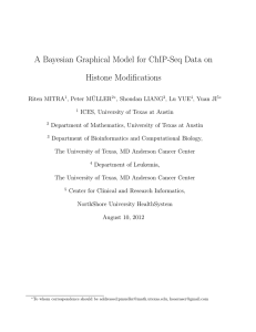 A Bayesian Graphical Model for ChIP-Seq Data on Histone Modiﬁcations