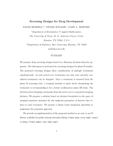 Screening Designs for Drug Development