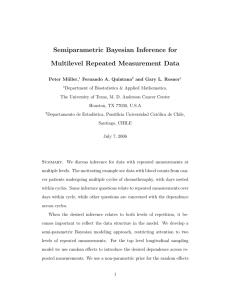 Semiparametric Bayesian Inference for Multilevel Repeated Measurement Data