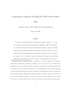 Nonparametric Bayesian Modeling for Multivariate Ordinal Data Athanasios Kottas, Peter M¨