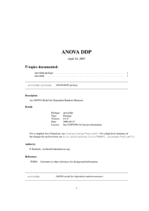 ANOVA DDP R topics documented: April 24, 2007