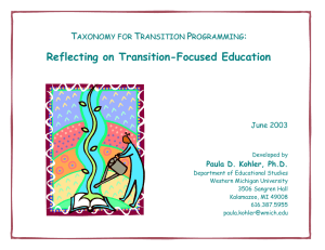 Reflecting on Transition-Focused Education T P :