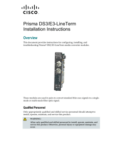 Prisma DS3/E3-LineTerm Installation Instructions Overview