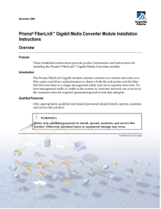 Prisma FiberLinX Gigabit Media Converter Module Installation Instructions